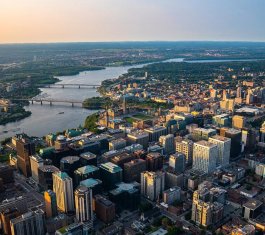 Aerial view of the City of Ottawa, Capital of Canada