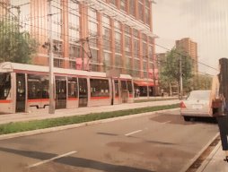 Artistic rendering of LRT on Carling Ave. in Ottawa